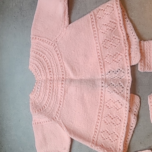 Pink Vintage Hand Knit Baby Set - Picture 6 of 6